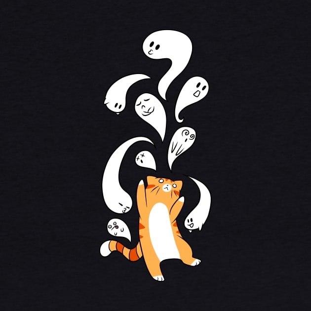 Tabby Cat Playing with Ghosts by saradaboru